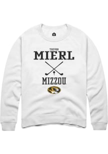 Trevor Mierl  Rally Missouri Tigers Mens White NIL Sport Icon Long Sleeve Crew Sweatshirt