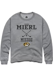 Trevor Mierl  Rally Missouri Tigers Mens Grey NIL Sport Icon Long Sleeve Crew Sweatshirt