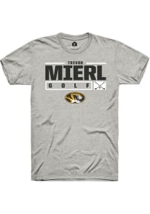 Trevor Mierl  Missouri Tigers Ash Rally NIL Stacked Box Short Sleeve T Shirt