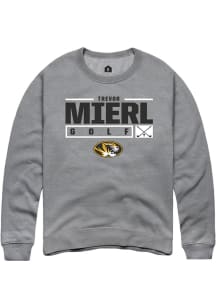 Trevor Mierl  Rally Missouri Tigers Mens Grey NIL Stacked Box Long Sleeve Crew Sweatshirt