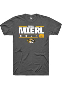 Trevor Mierl  Missouri Tigers Dark Grey Rally NIL Stacked Box Short Sleeve T Shirt