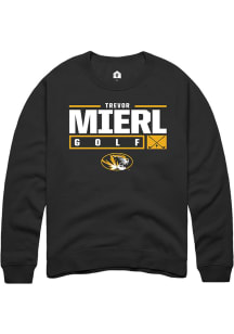 Trevor Mierl  Rally Missouri Tigers Mens Black NIL Stacked Box Long Sleeve Crew Sweatshirt
