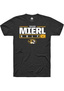 Trevor Mierl  Missouri Tigers Black Rally NIL Stacked Box Short Sleeve T Shirt