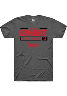Cameron Lenhardt Dark Grey Nebraska Cornhuskers NIL Stacked Box Short Sleeve T Shirt