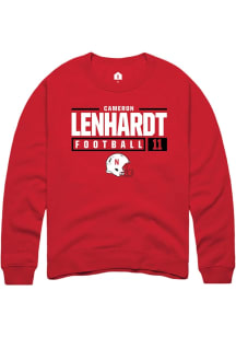 Cameron Lenhardt Rally Mens Red Nebraska Cornhuskers NIL Stacked Box Crew Sweatshirt