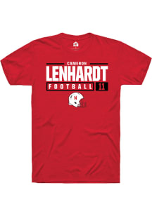 Cameron Lenhardt Red Nebraska Cornhuskers NIL Stacked Box Short Sleeve T Shirt
