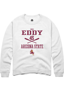 Brok Eddy  Rally Arizona State Sun Devils Mens White NIL Sport Icon Long Sleeve Crew Sweatshirt