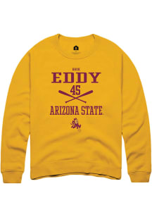Brok Eddy  Rally Arizona State Sun Devils Mens Gold NIL Sport Icon Long Sleeve Crew Sweatshirt