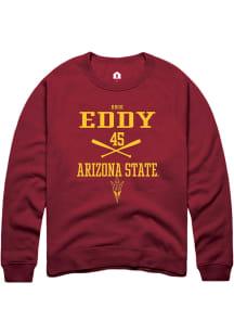 Brok Eddy  Rally Arizona State Sun Devils Mens Maroon NIL Sport Icon Long Sleeve Crew Sweatshirt
