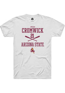 Josiah Cromwick  Arizona State Sun Devils White Rally NIL Sport Icon Short Sleeve T Shirt