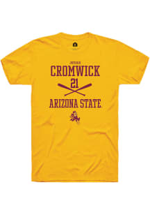 Josiah Cromwick  Arizona State Sun Devils Gold Rally NIL Sport Icon Short Sleeve T Shirt
