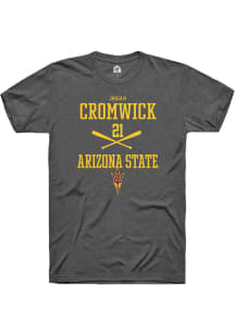 Josiah Cromwick  Arizona State Sun Devils Dark Grey Rally NIL Sport Icon Short Sleeve T Shirt