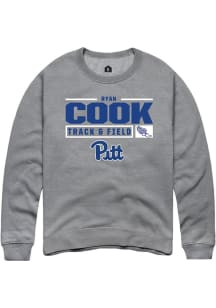Ryan Cook Rally Mens Graphite Pitt Panthers NIL Stacked Box Crew Sweatshirt