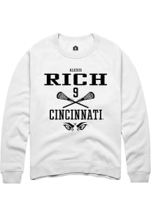 Alexis Rich  Rally Cincinnati Bearcats Mens White NIL Sport Icon Long Sleeve Crew Sweatshirt