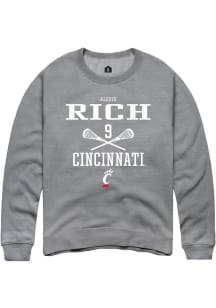 Alexis Rich  Rally Cincinnati Bearcats Mens Grey NIL Sport Icon Long Sleeve Crew Sweatshirt