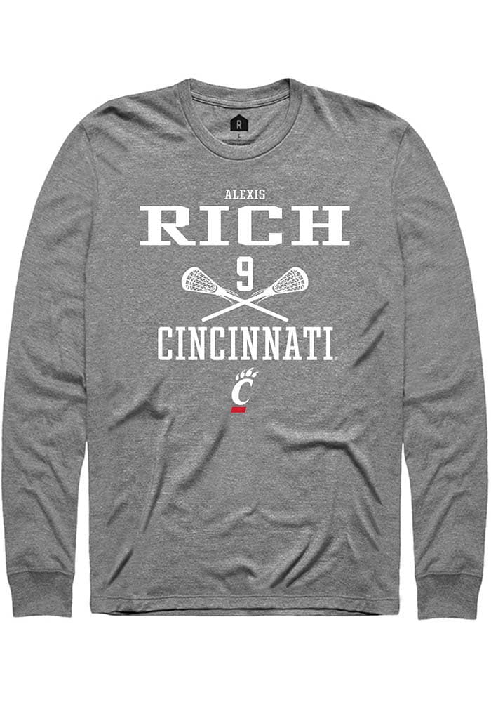 Alexis Rich  Cincinnati Bearcats Graphite Rally NIL Sport Icon Long Sleeve T Shirt