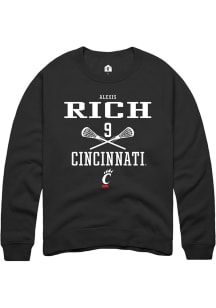 Alexis Rich  Rally Cincinnati Bearcats Mens Black NIL Sport Icon Long Sleeve Crew Sweatshirt