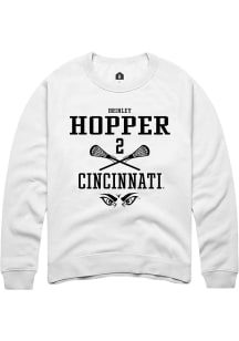 Brinley Hopper  Rally Cincinnati Bearcats Mens White NIL Sport Icon Long Sleeve Crew Sweatshirt