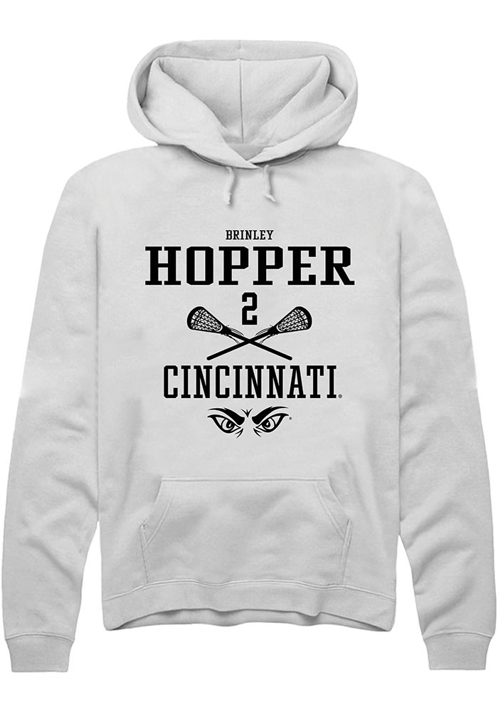Brinley Hopper Rally Cincinnati Bearcats Mens White NIL Sport Icon Long Sleeve Hoodie