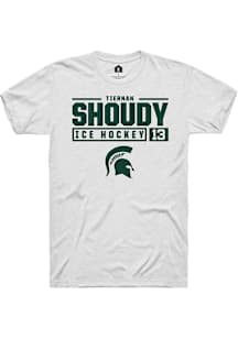 Tiernan Shoudy  Michigan State Spartans White Rally NIL Stacked Box Short Sleeve T Shirt
