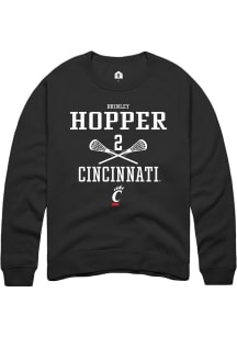 Brinley Hopper  Rally Cincinnati Bearcats Mens Black NIL Sport Icon Long Sleeve Crew Sweatshirt