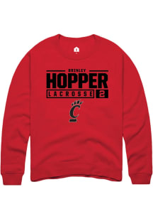 Brinley Hopper  Rally Cincinnati Bearcats Mens Red NIL Stacked Box Long Sleeve Crew Sweatshirt