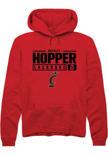 Brinley Hopper  Rally Cincinnati Bearcats Mens Red NIL Stacked Box Long Sleeve Hoodie