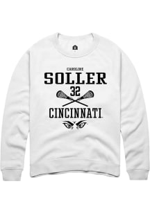 Caroline Soller  Rally Cincinnati Bearcats Mens White NIL Sport Icon Long Sleeve Crew Sweatshirt