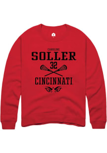 Caroline Soller  Rally Cincinnati Bearcats Mens Red NIL Sport Icon Long Sleeve Crew Sweatshirt