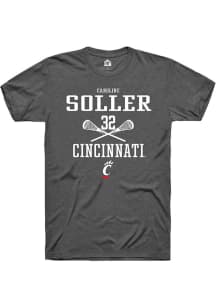 Caroline Soller  Cincinnati Bearcats Dark Grey Rally NIL Sport Icon Short Sleeve T Shirt