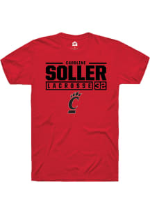 Caroline Soller  Cincinnati Bearcats Red Rally NIL Stacked Box Short Sleeve T Shirt