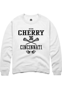 Devon Cherry  Rally Cincinnati Bearcats Mens White NIL Sport Icon Long Sleeve Crew Sweatshirt