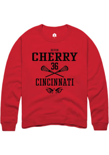 Devon Cherry  Rally Cincinnati Bearcats Mens Red NIL Sport Icon Long Sleeve Crew Sweatshirt