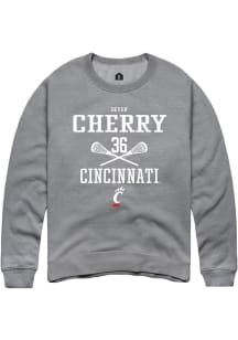 Devon Cherry  Rally Cincinnati Bearcats Mens Grey NIL Sport Icon Long Sleeve Crew Sweatshirt