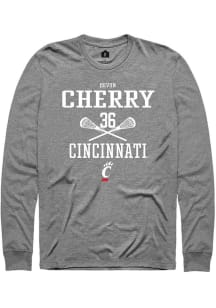 Devon Cherry  Cincinnati Bearcats Grey Rally NIL Sport Icon Long Sleeve T Shirt