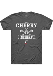 Devon Cherry  Cincinnati Bearcats Dark Grey Rally NIL Sport Icon Short Sleeve T Shirt