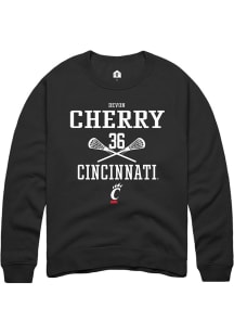 Devon Cherry  Rally Cincinnati Bearcats Mens Black NIL Sport Icon Long Sleeve Crew Sweatshirt