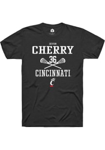 Devon Cherry  Cincinnati Bearcats Black Rally NIL Sport Icon Short Sleeve T Shirt
