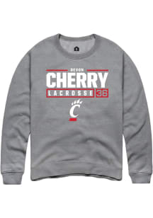 Devon Cherry Rally Mens Graphite Cincinnati Bearcats NIL Stacked Box Crew Sweatshirt