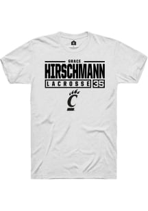 Grace Hirschmann  Cincinnati Bearcats White Rally NIL Stacked Box Short Sleeve T Shirt