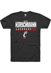 Grace Hirschmann  Cincinnati Bearcats Black Rally NIL Stacked Box Short Sleeve T Shirt