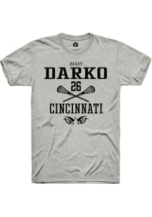Hailey Darko  Cincinnati Bearcats Ash Rally NIL Sport Icon Short Sleeve T Shirt