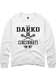 Hailey Darko  Rally Cincinnati Bearcats Mens White NIL Sport Icon Long Sleeve Crew Sweatshirt