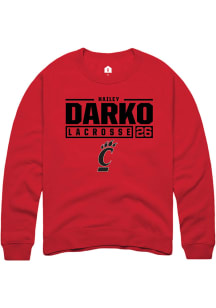 Hailey Darko  Rally Cincinnati Bearcats Mens Red NIL Stacked Box Long Sleeve Crew Sweatshirt