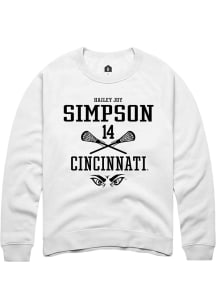 Hailey Joy Simpson  Rally Cincinnati Bearcats Mens White NIL Sport Icon Long Sleeve Crew Sweatsh..