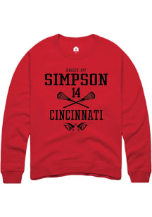 Hailey Joy Simpson  Rally Cincinnati Bearcats Mens Red NIL Sport Icon Long Sleeve Crew Sweatshir..