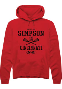 Hailey Joy Simpson Rally Mens Red Cincinnati Bearcats NIL Sport Icon Hooded Sweatshirt