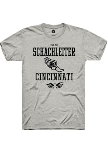 Isaac Schachleiter  Cincinnati Bearcats Ash Rally NIL Sport Icon Short Sleeve T Shirt