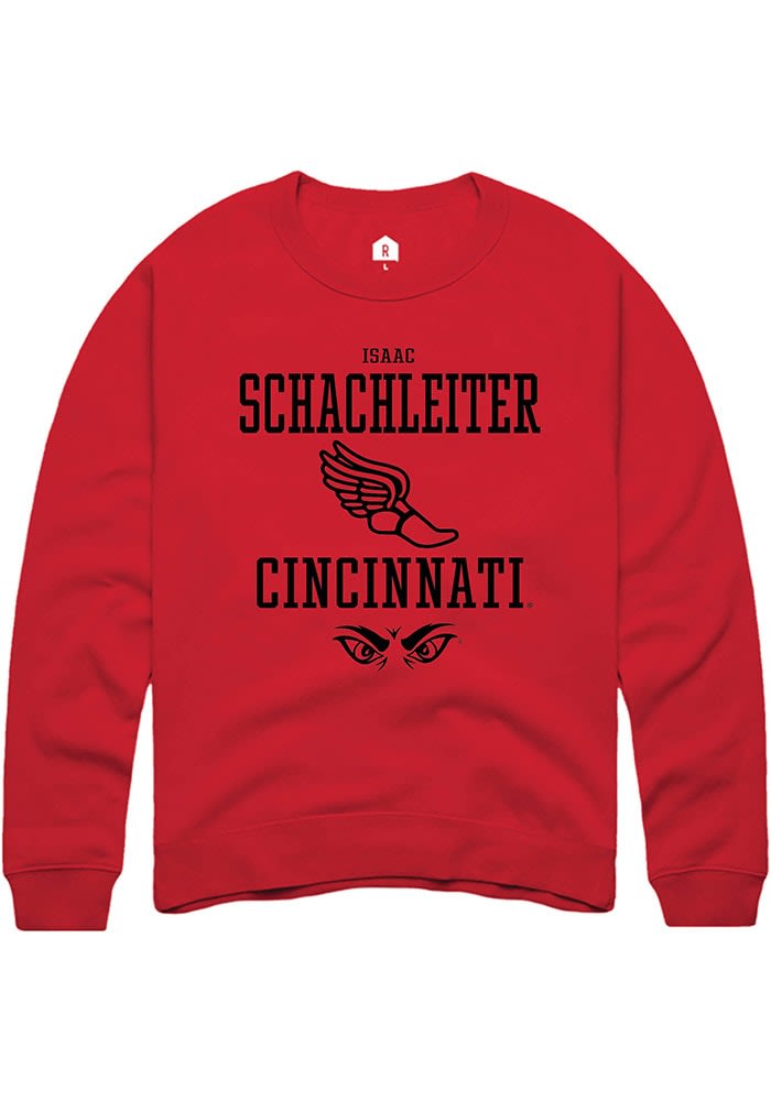 Isaac Schachleiter  Rally Cincinnati Bearcats Mens Red NIL Sport Icon Long Sleeve Crew Sweatshirt