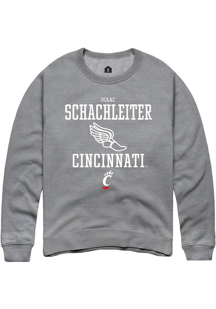 Isaac Schachleiter Rally Cincinnati Bearcats Mens Graphite NIL Sport Icon Long Sleeve Crew Sweatshirt